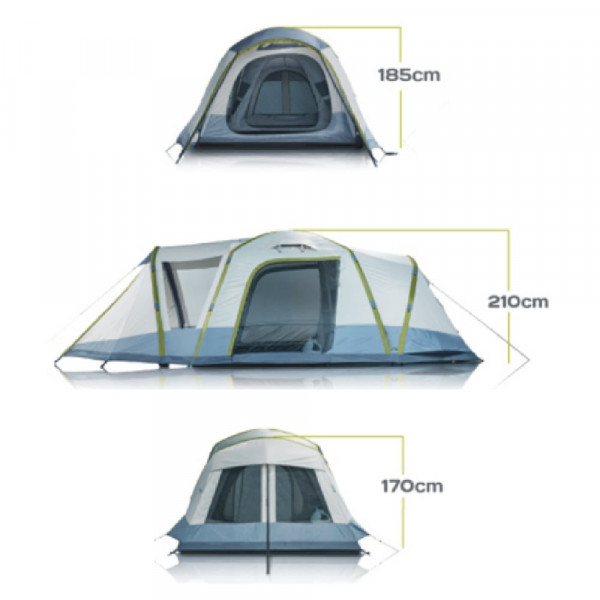 LUXUS Luftzelt für 4Personen - EXTREM windstabil Familienzelt Aerodome Air-Tent mit Sonnensegel