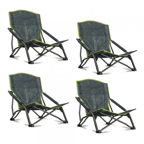 4er Set Design Strandstühle wasserfest – Leichtgewichtsstuhl mit breiten Standfüßen – vollständig zu