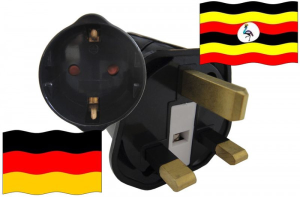 Urlaubsstecker Uganda für Geräte aus Deutschland