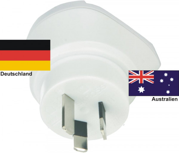 Reiseadapter Australien auf Deutschland - Skross 1.500210-E Urlaubsstecker - Australien Reisestecker