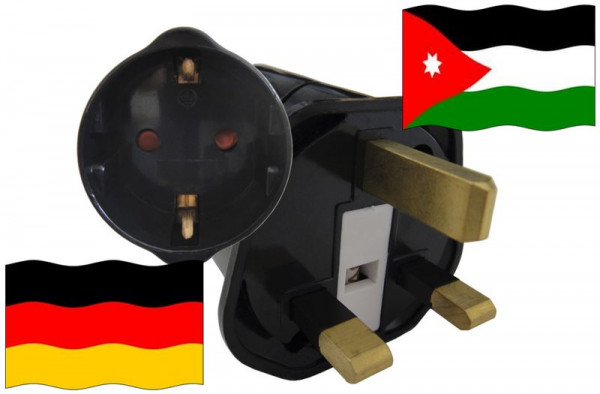Urlaubsstecker Jordanien für Geräte aus Deutschland