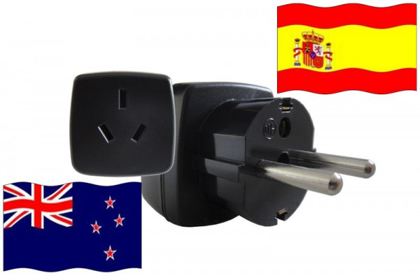 Reiseadapter Spanien - Kompatibel mit Geräten aus Neuseeland