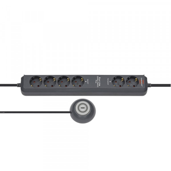 6-fach STECKDOSENLEISTE schaltbar Eco-Line Comfort Switch CSP 24 Fußschalter schwarz