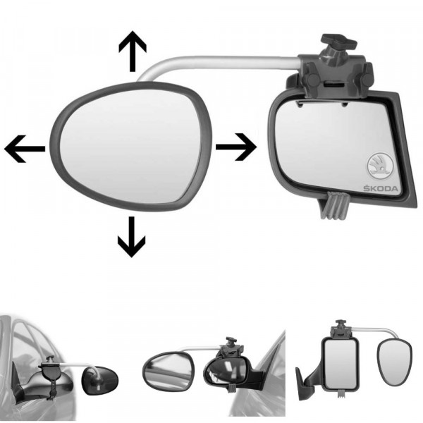 Zusätzlicher Autospiegel - Arm kurz, Glas plan - Repusel Alufor 3000 - Skoda