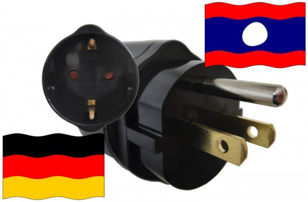 Urlaubsadapter Laos für Geräte aus Deutschland
