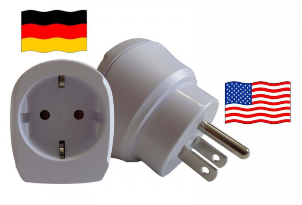 Reiseadapter für USA. Steckeradapter für Geräte aus Deutschland