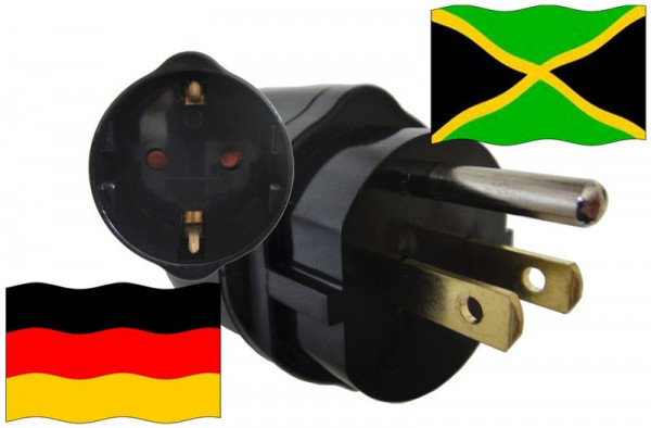 Reiseadapter Reisestecker Urlaub Jamaika für Geräte aus Deutschland