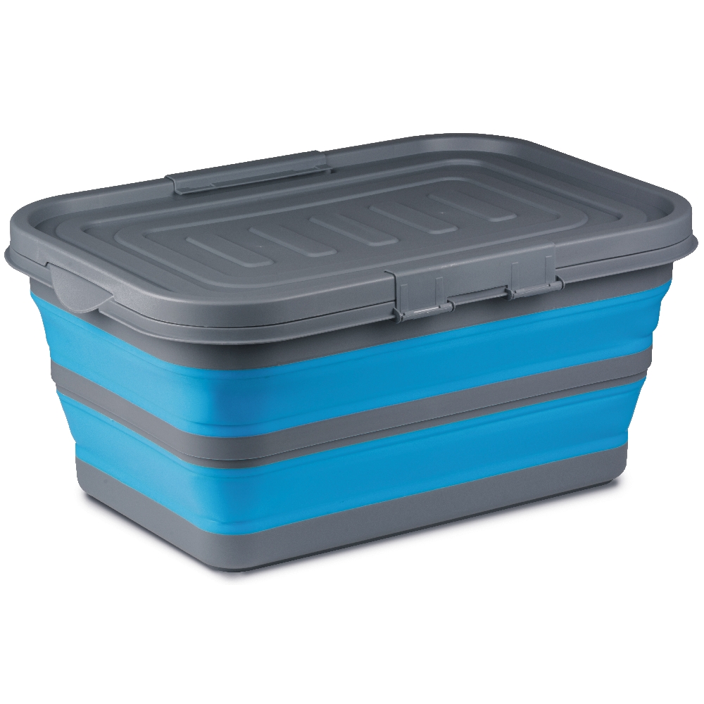 Faltbare Aufbewahrungsbox mit Deckel eckig - Kampa CW0120 61x45x27cm blau, Faltgeschirr, Kochen und Essen, Camping