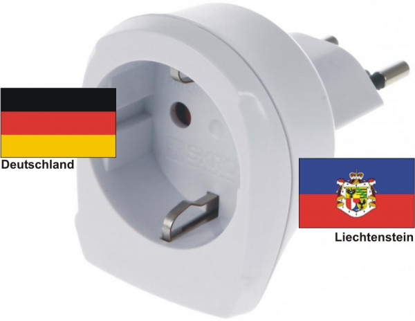 Reiseadapter Urlaub Reise Stecker Liechtenstein-Deutschland Skross Travel Adapter 1.500205