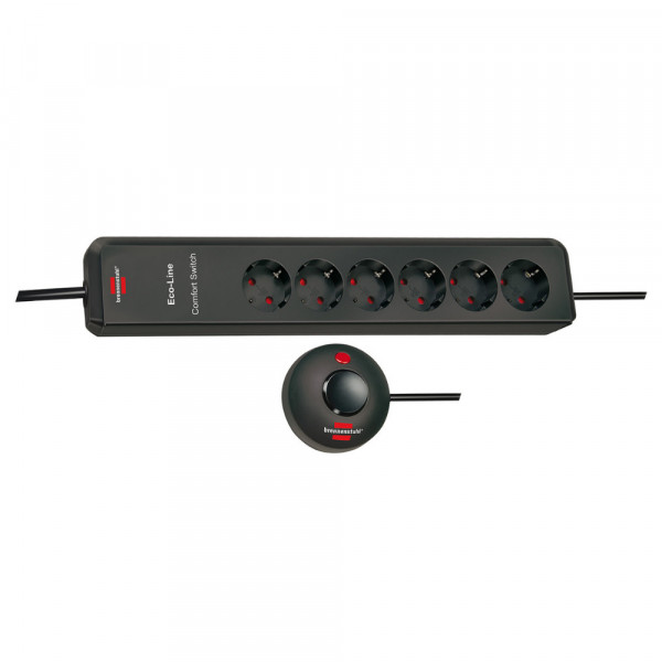 Eco-Line Comfort Switch Steckdosenleiste 6-fach anthrazit 2m H05VV-F 3G1,5