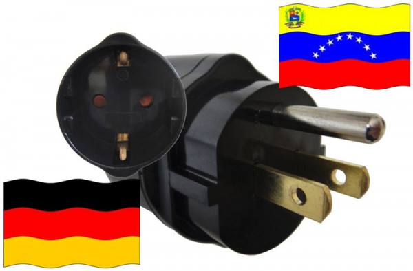 Urlaubsadapter Venezuela für Geräte aus Deutschland