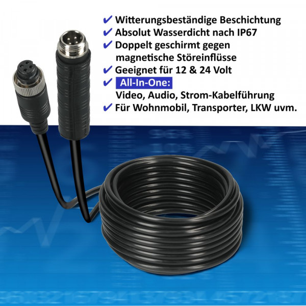 10m Kamera/Monitor-Verlängerungskabel 4Pin-Stecker auf 4Pin-Buchse - 4PIN10