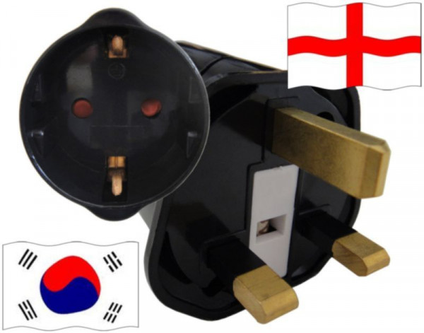 Reiseadapter England für Geräte aus Südkorea